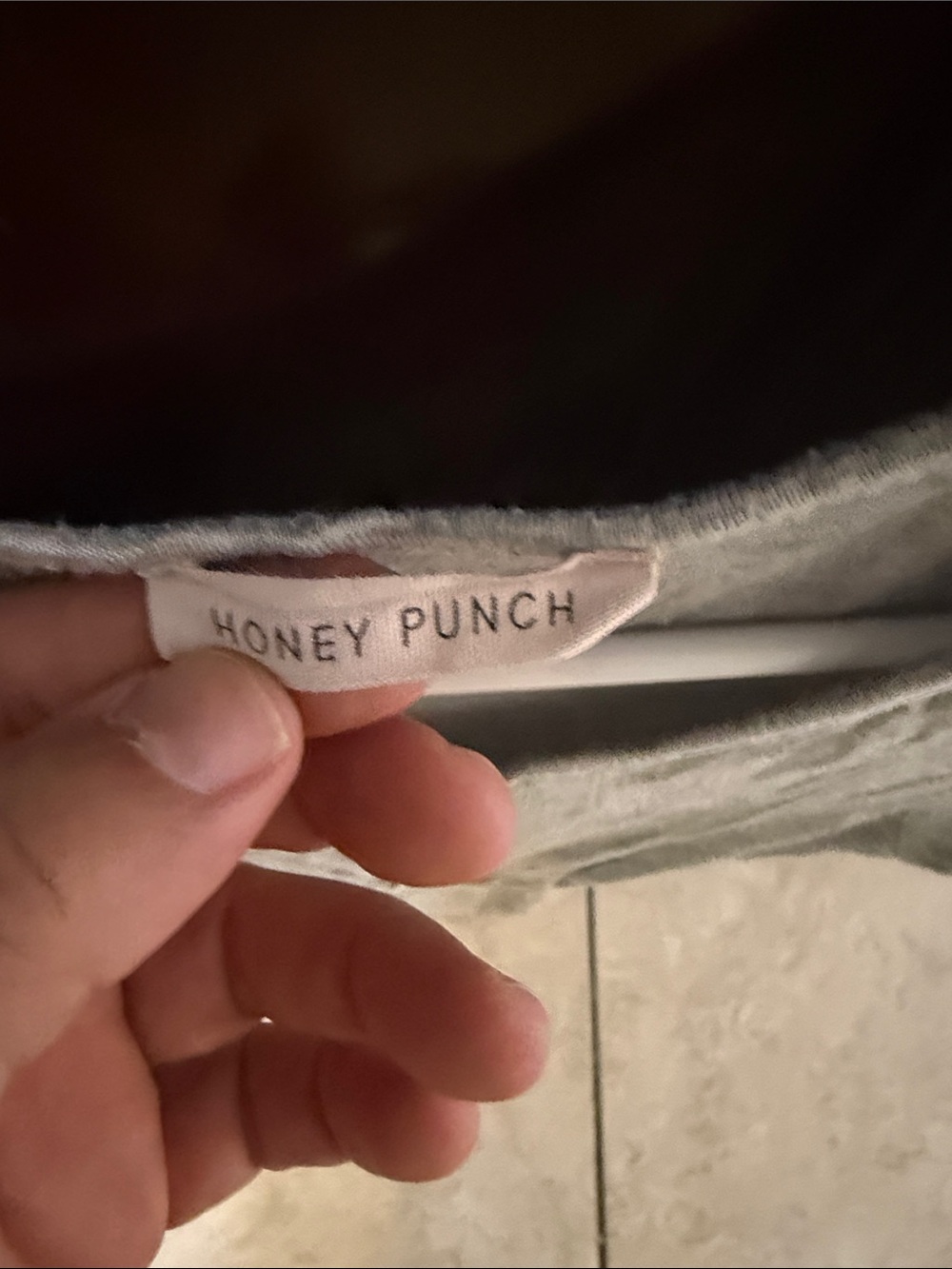Honey Punch Gray Cutout Short Sleeve Crop Top - Picture 2 of 3